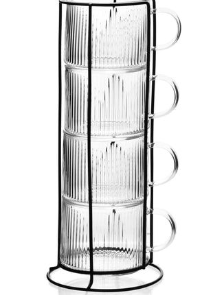 PETER Komplet 4 filiżanek na stojaku 350ml