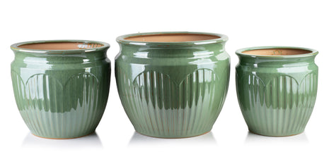 NEVA GREEN Komplet 3 osłonek ceramicznych XL:49x49x40,5/ L: 40,5x40x5x36,5/ M:32x32x33cm