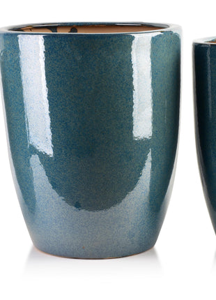 NEVA BLUE Komplet 3 osłonek  ceramicznycXL:40x40x49/ L:32x32x45/ M:26x26x41cm