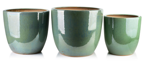 NEVA GREEN Komplet 3 osłonek  ceramiczny Xl: 50x50x45/ L:42x42x42/ M:35x35x38cm