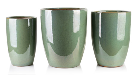 NEVA GREEN Komplet 3 osłonek  ceramiczny XL:40x40x49/ L:32x32x45/ M:26x26x41cm